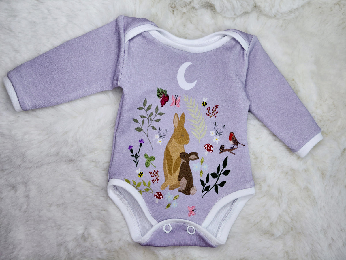 16-17 inch Lilac bunny bodysuit
