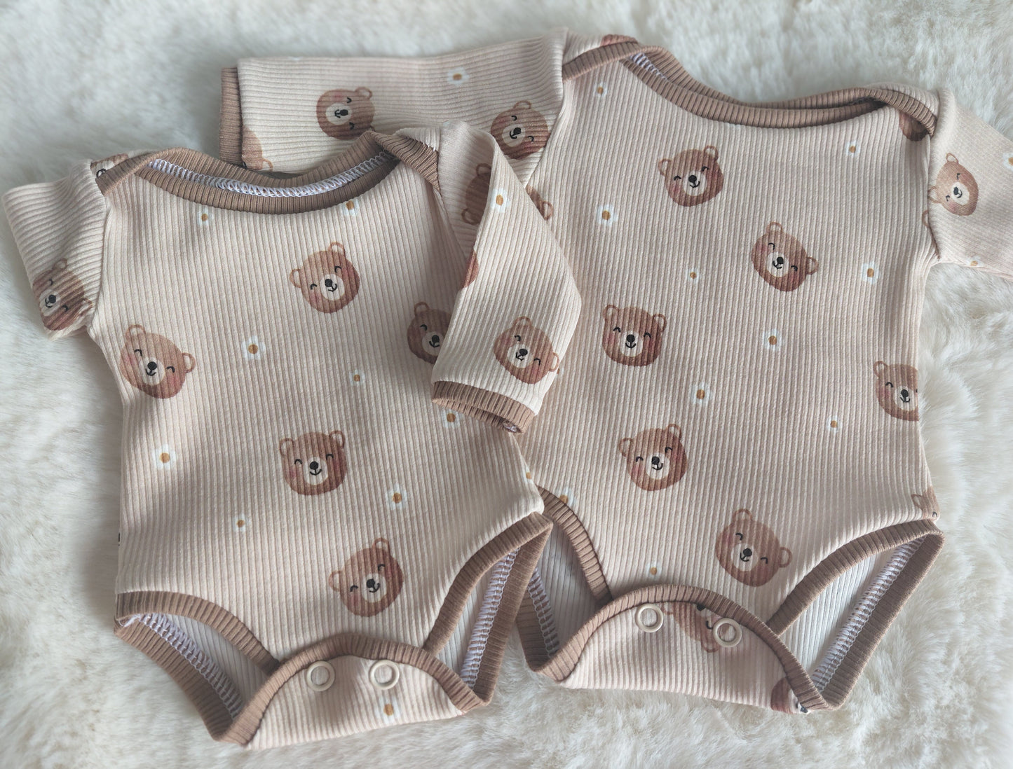 14-15 inch Bear & Daisies bodysuit