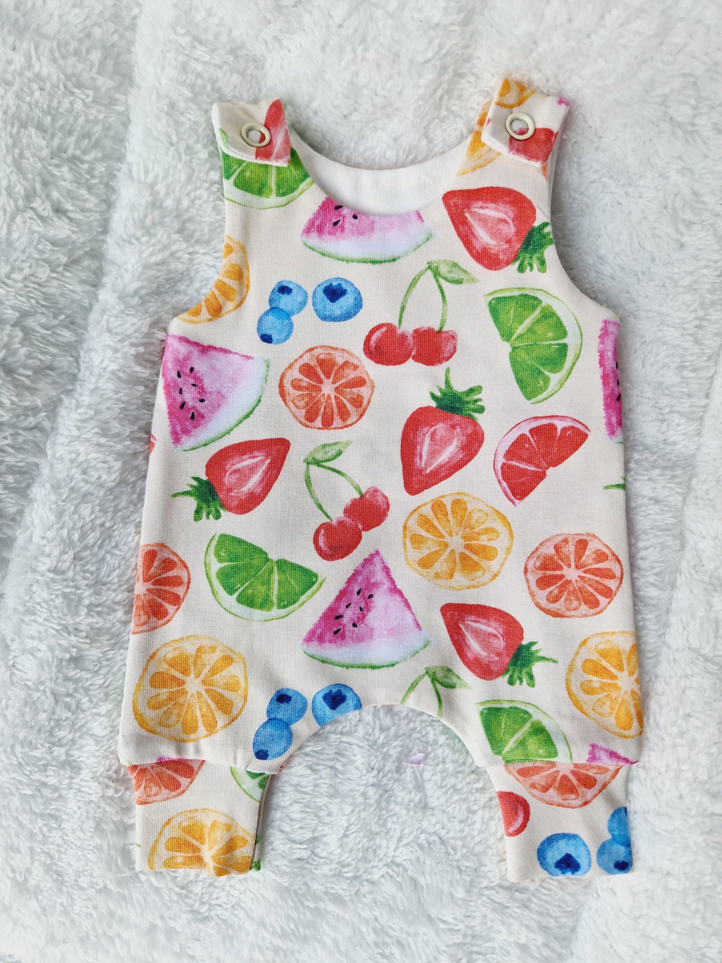 12-13inch fruiti hareem Romper & hairbow set
