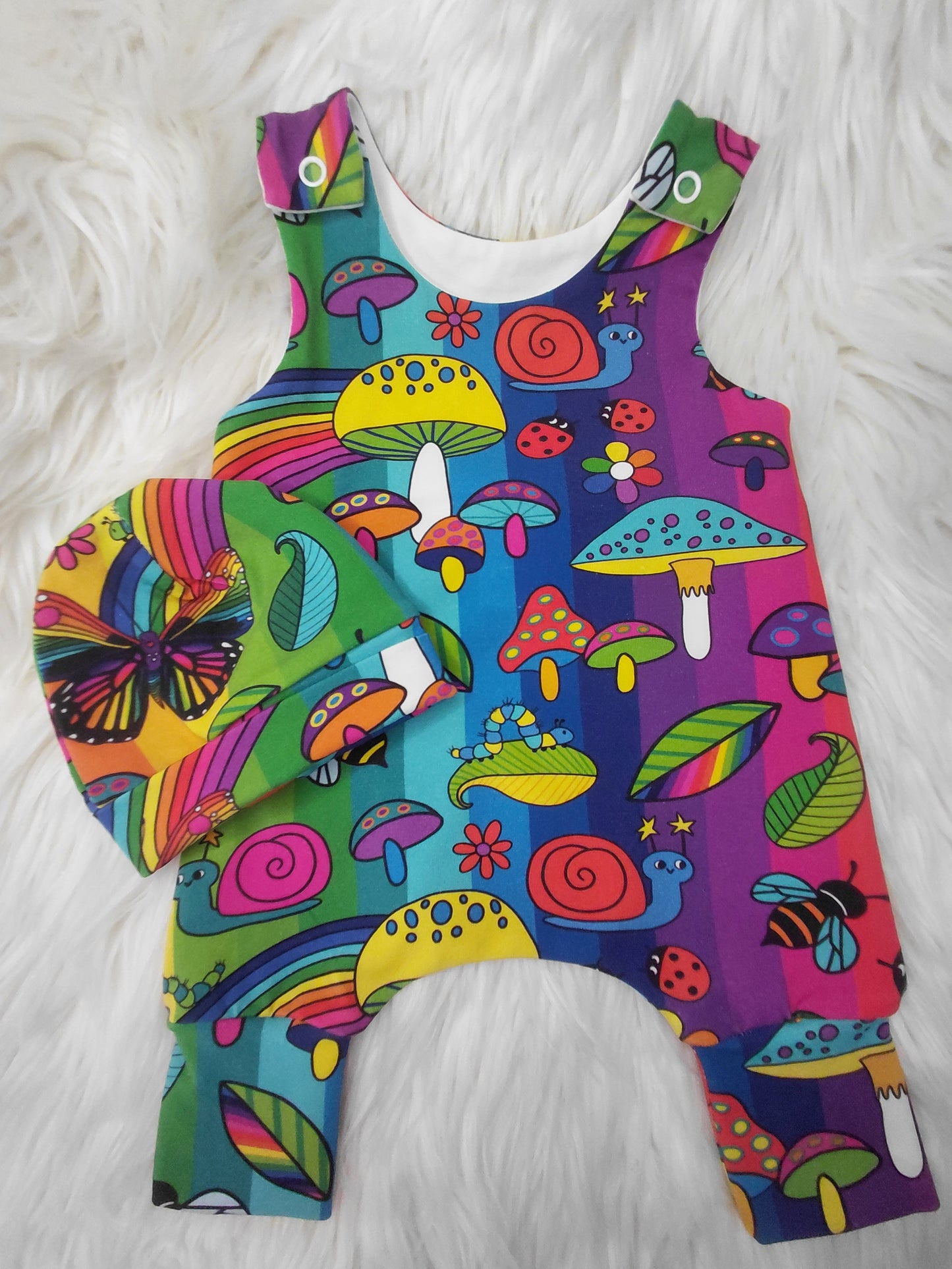 18-19inch Brights Preemie Hareem Romper and hat