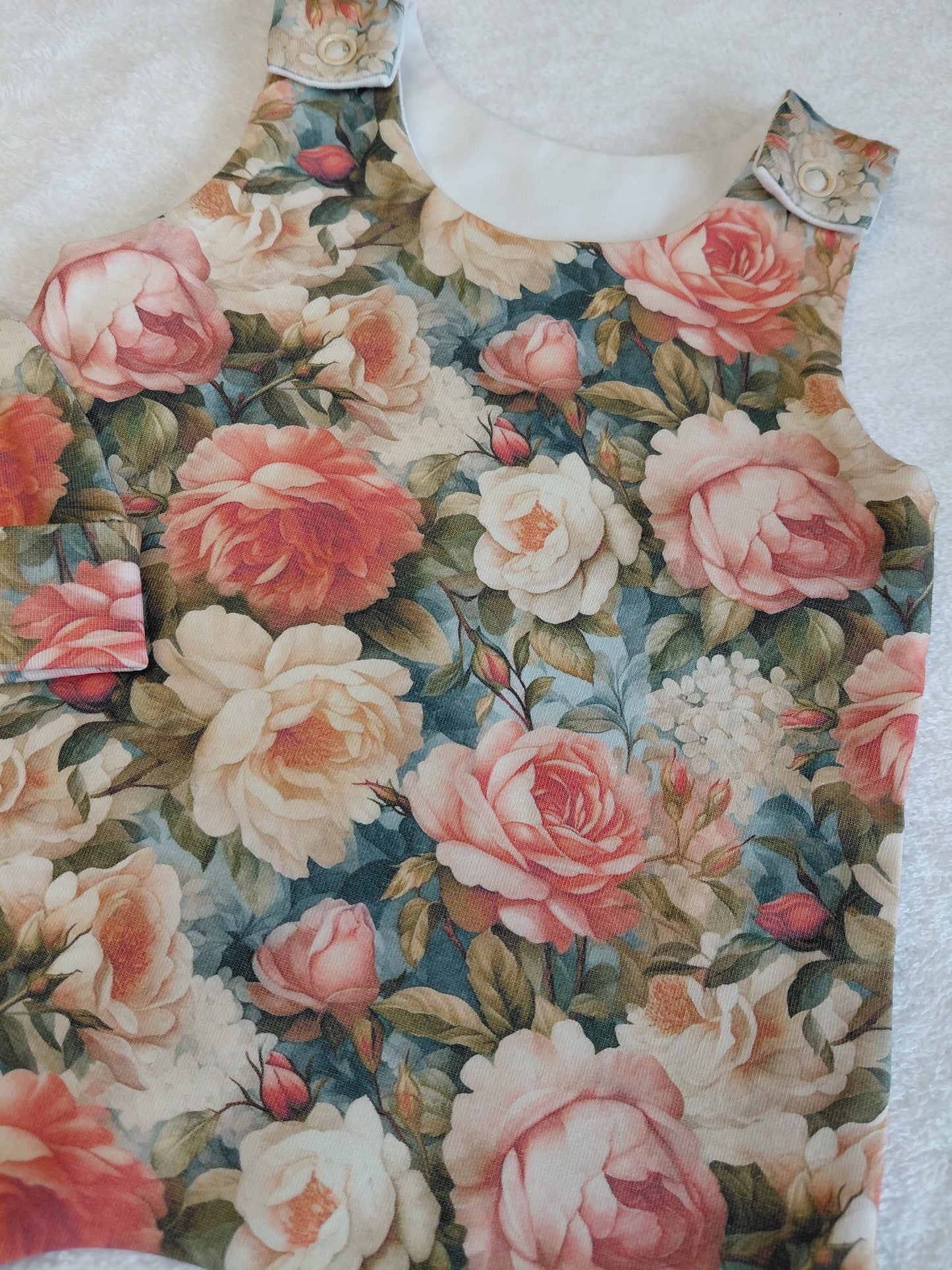 16-17 inch vintage roses Hareem Romper & beanie