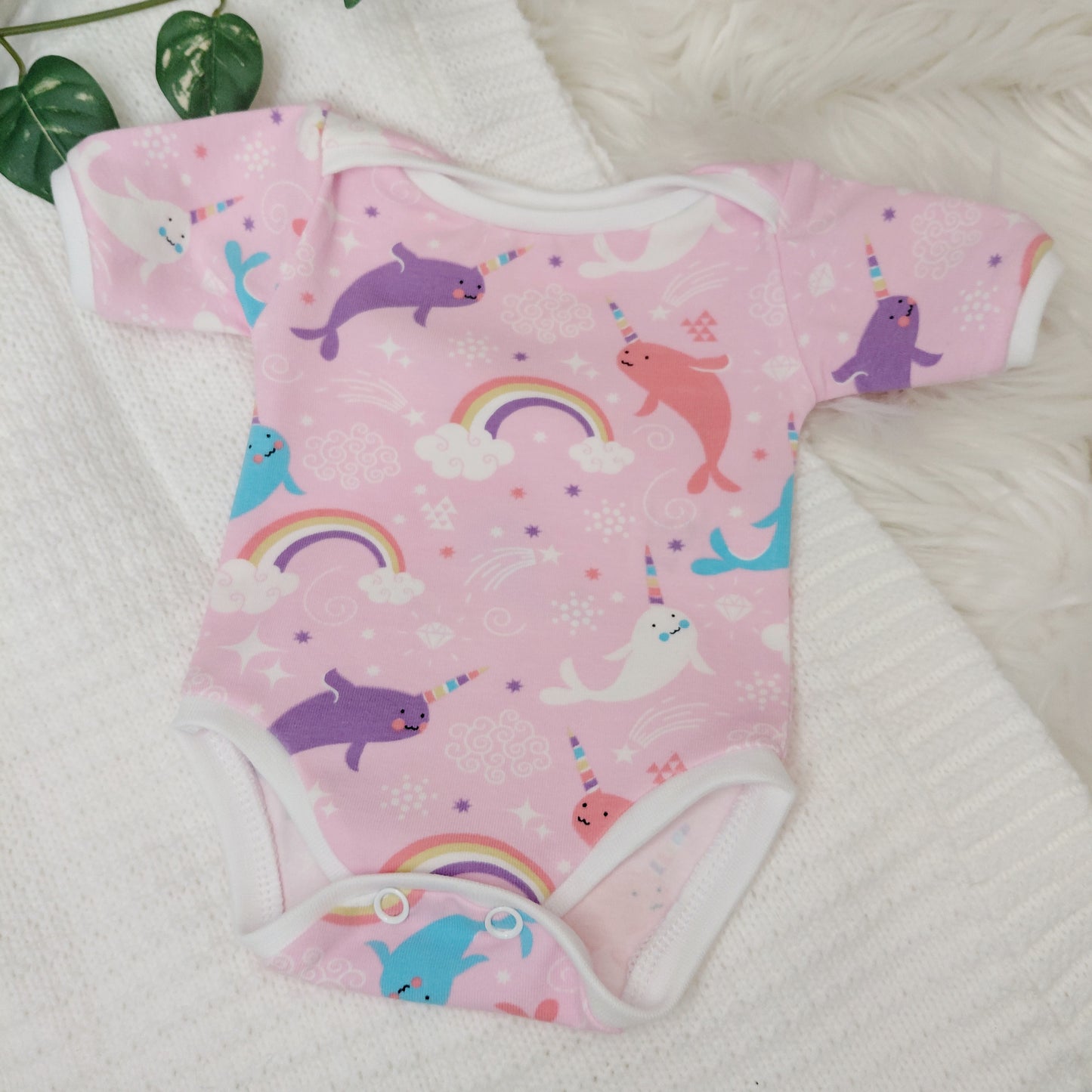 16-17 inch Narwhal rainbow bodysuit