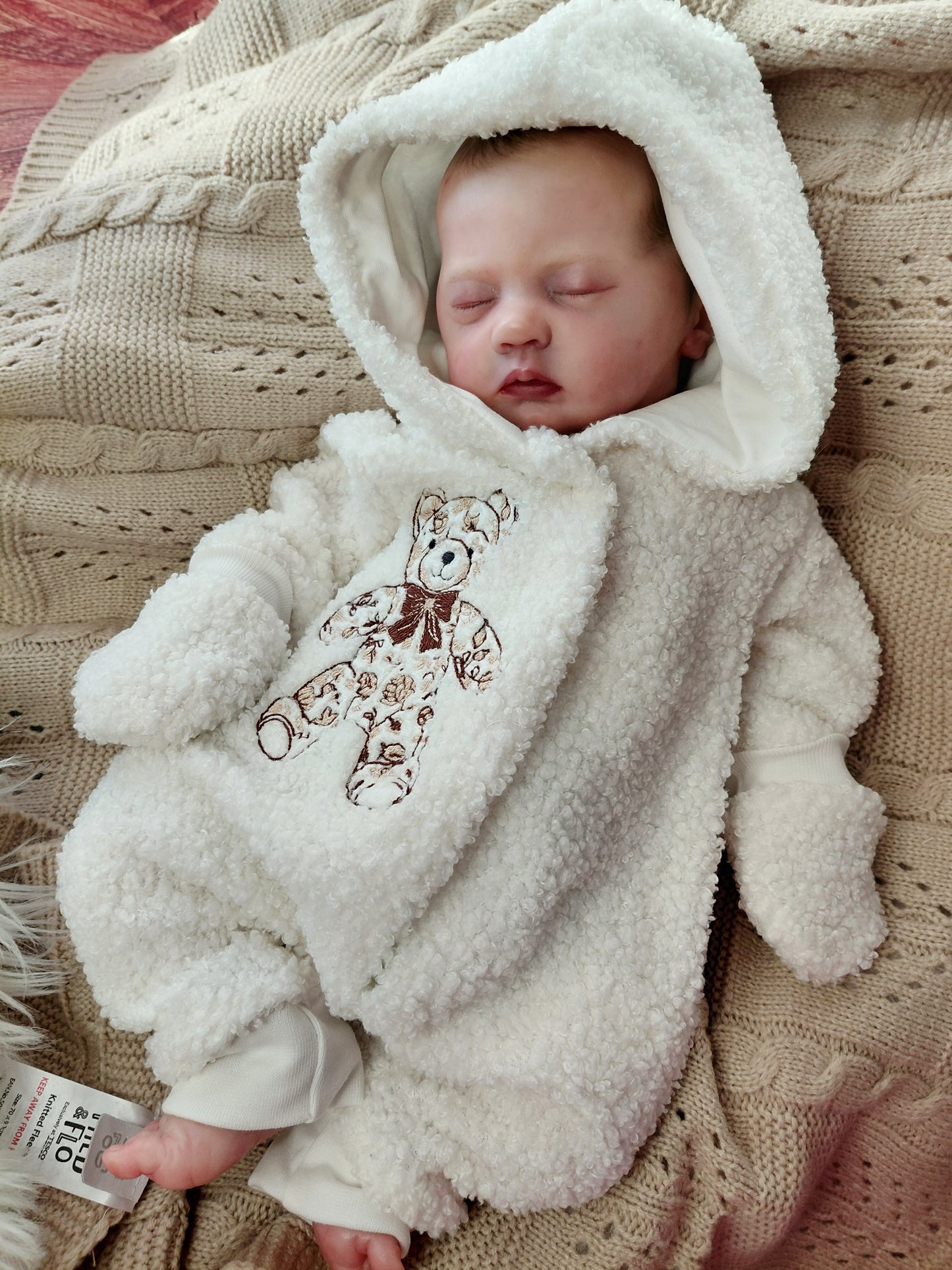 18-20inch Fleece embroidered all in one & mitts