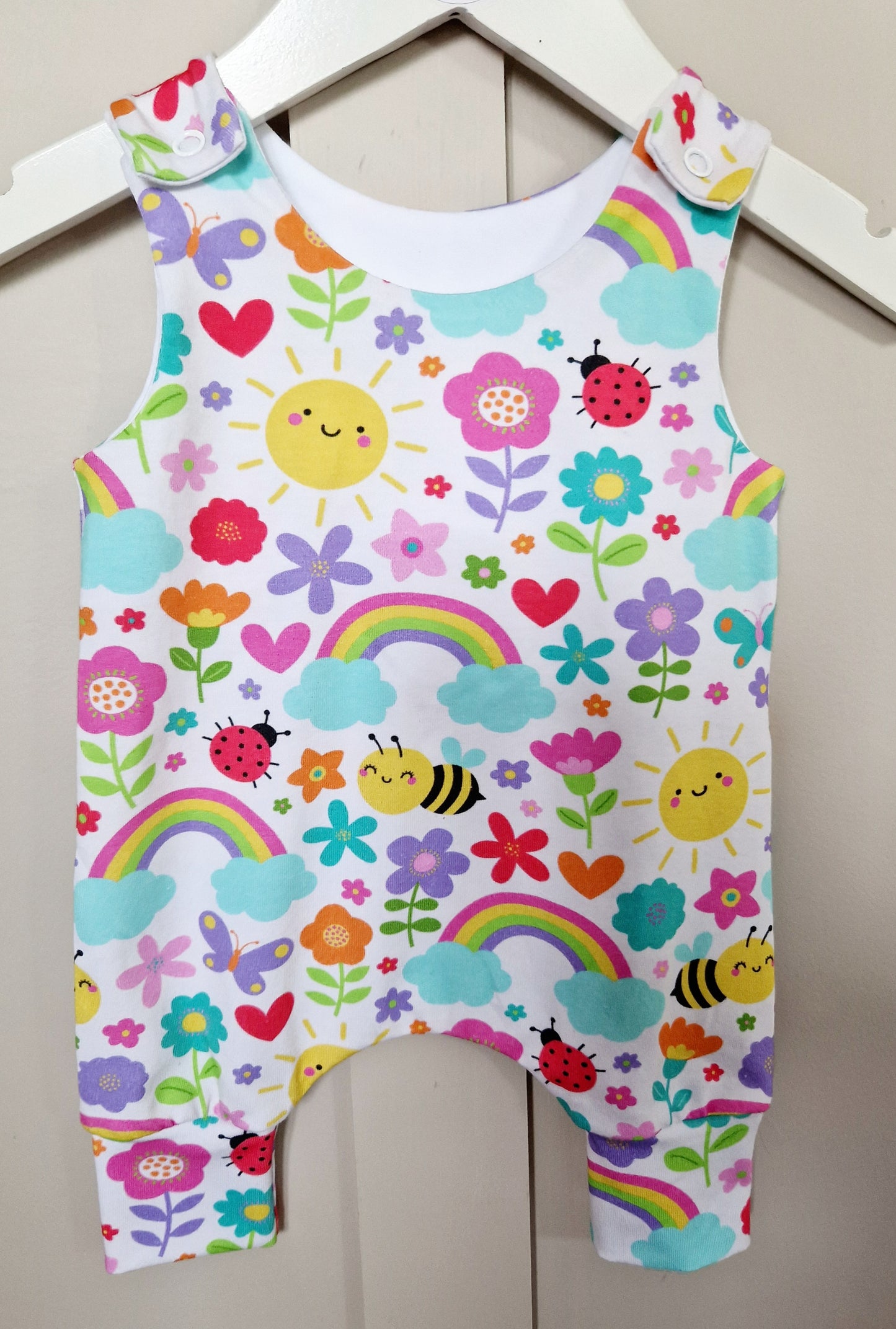 Preemie Bright flowers & rainbowsHareem Romper