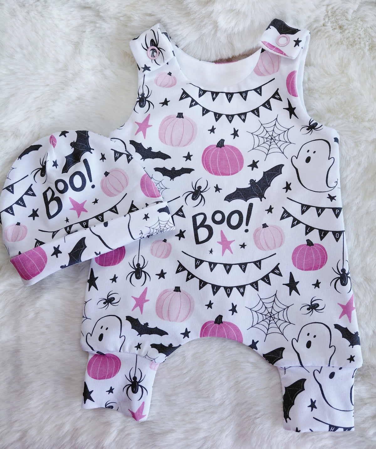 14-15inch Happy holloween Hareem Romper and beanie
