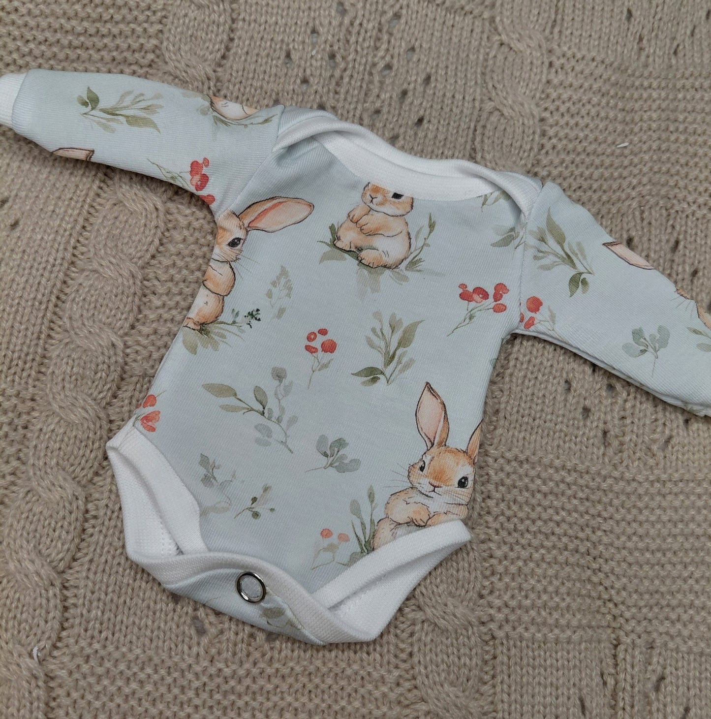 9-10inch mint bunny bodysuit