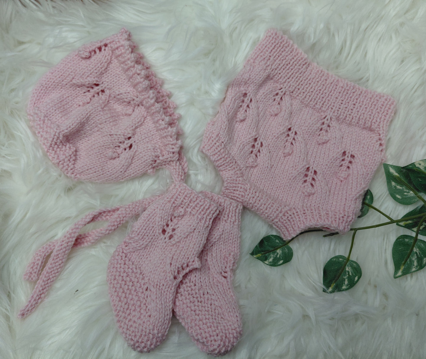 Newborn 20-21inch Handknitted Merino set