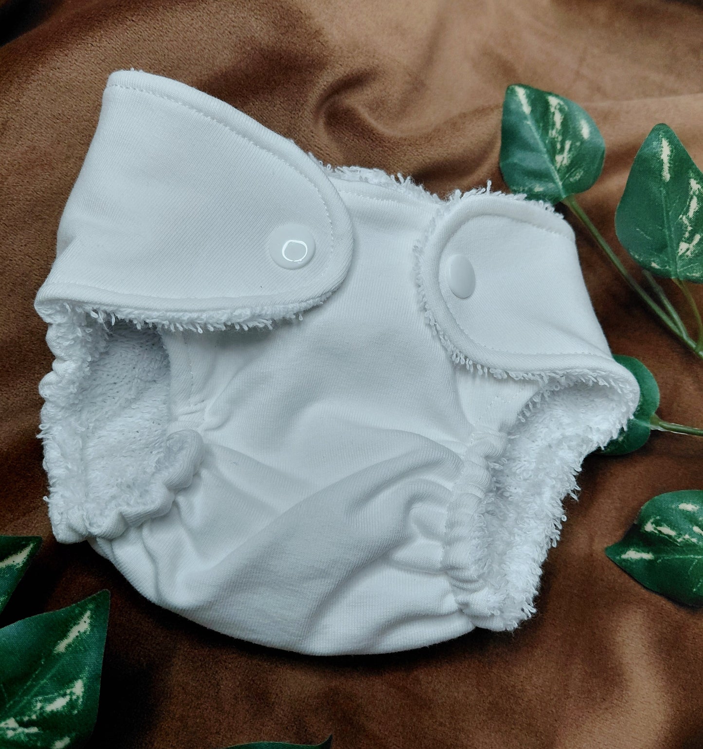 Made to order Luxury white elasticated nappy - 3 sizes