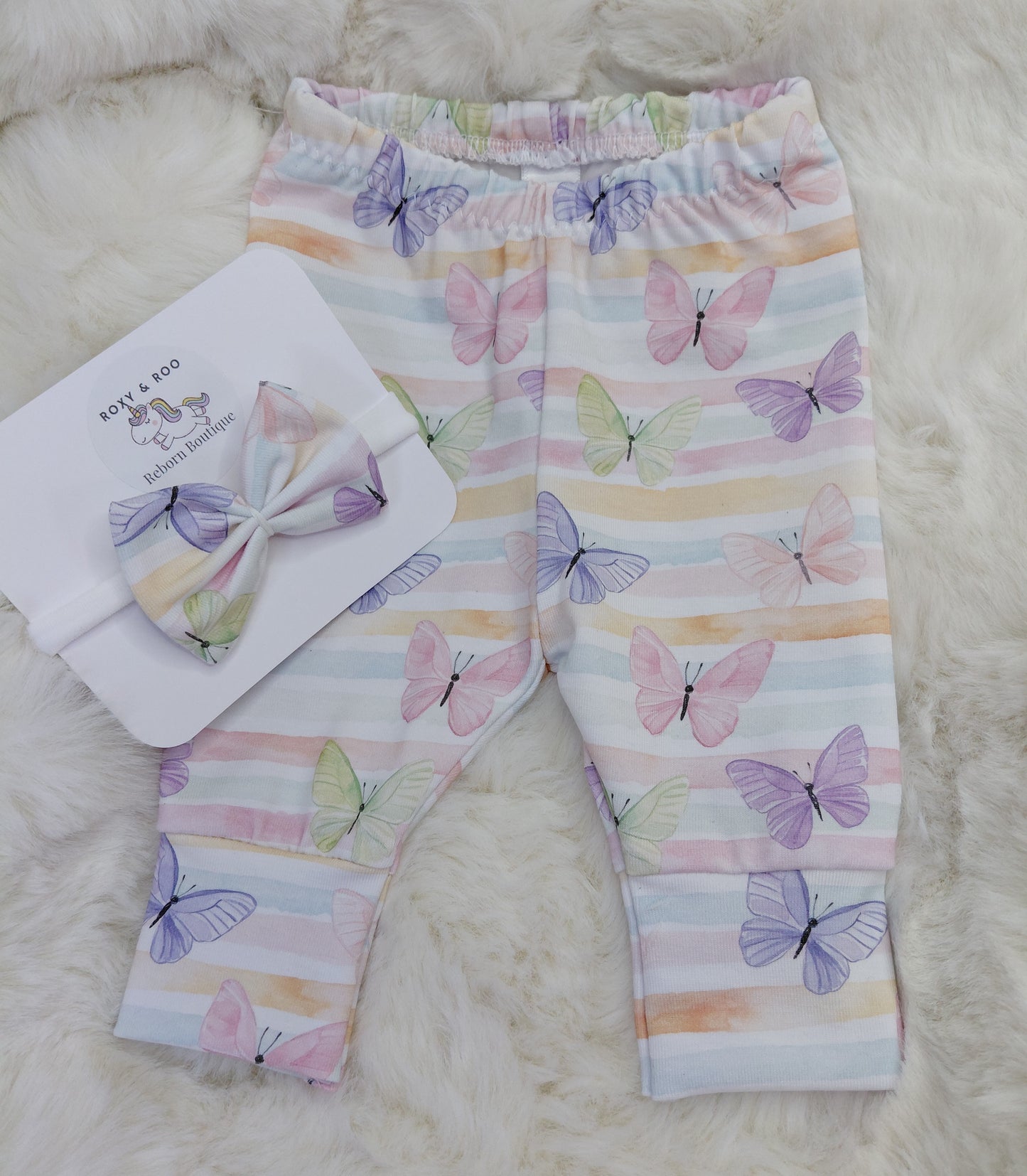 16-17inch Butterfly leggings & hairbow