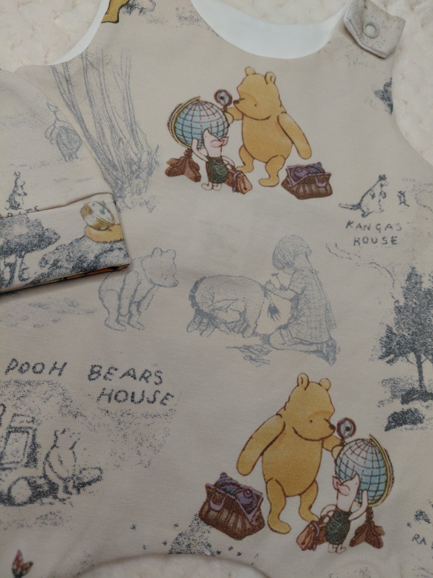 16-17 inch Pooh bear hareem Romper & hat