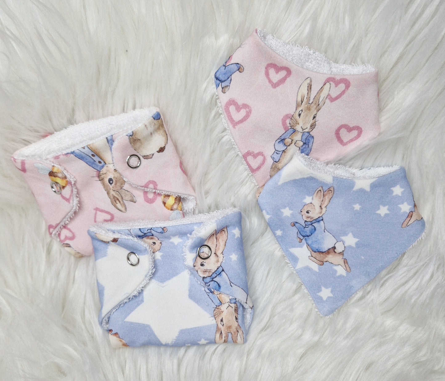 12inch Rabbit Nappy & Bib set