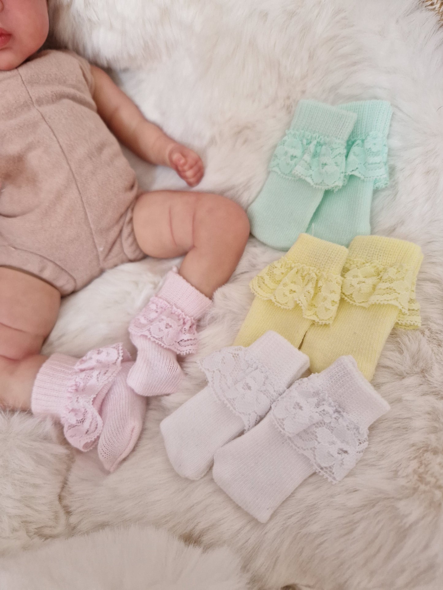 12inch pastel frilled socks