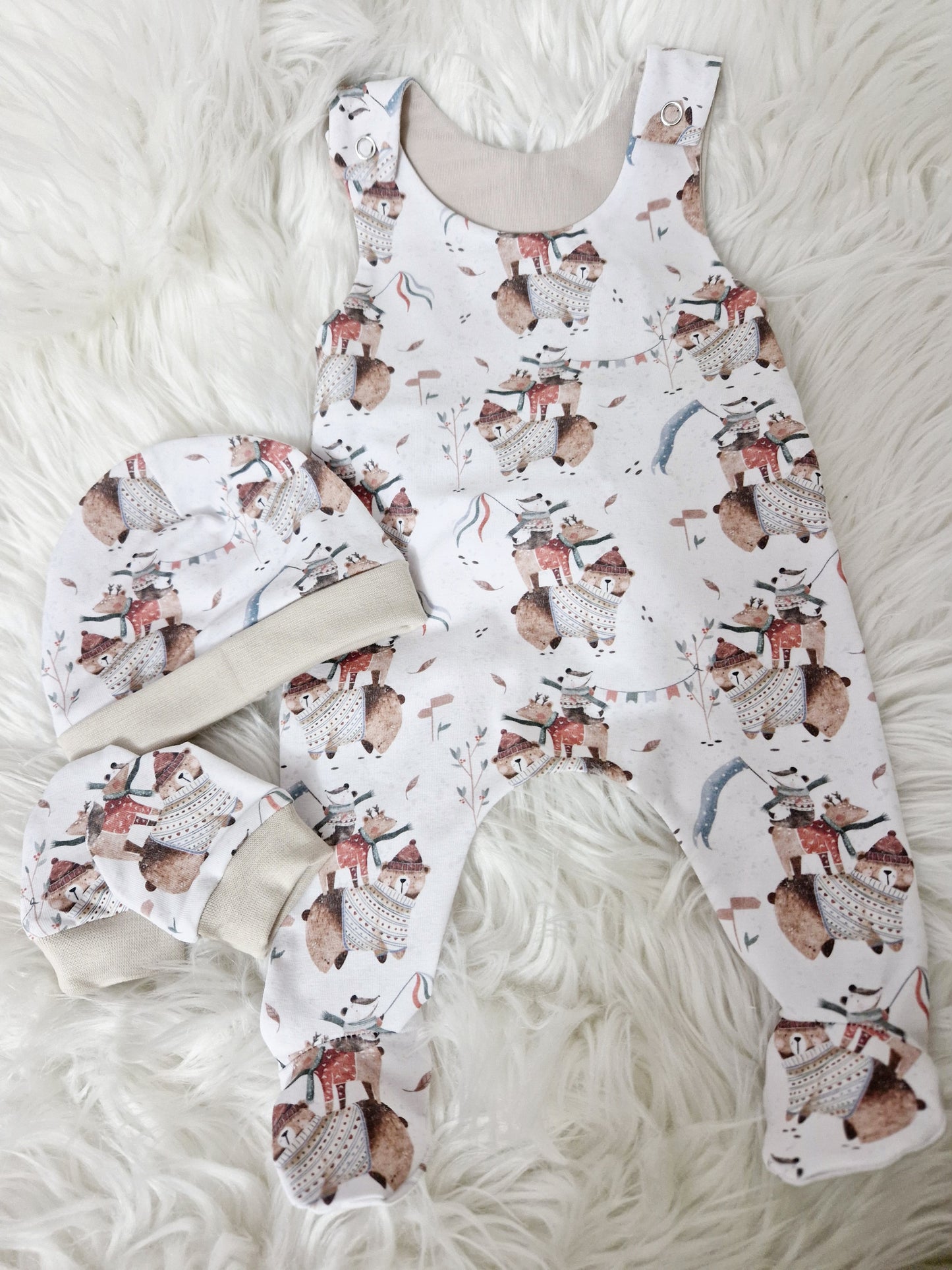 Newborn 20-21inch footed Romper set