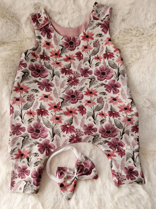 Preemie  Hareem Romper and hairbow