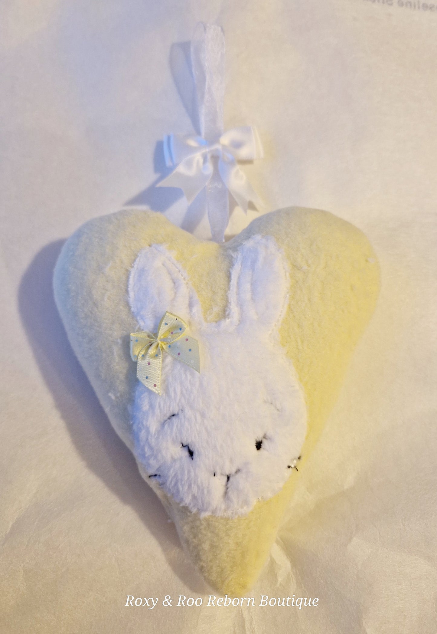 Plush Bunny hanging heart