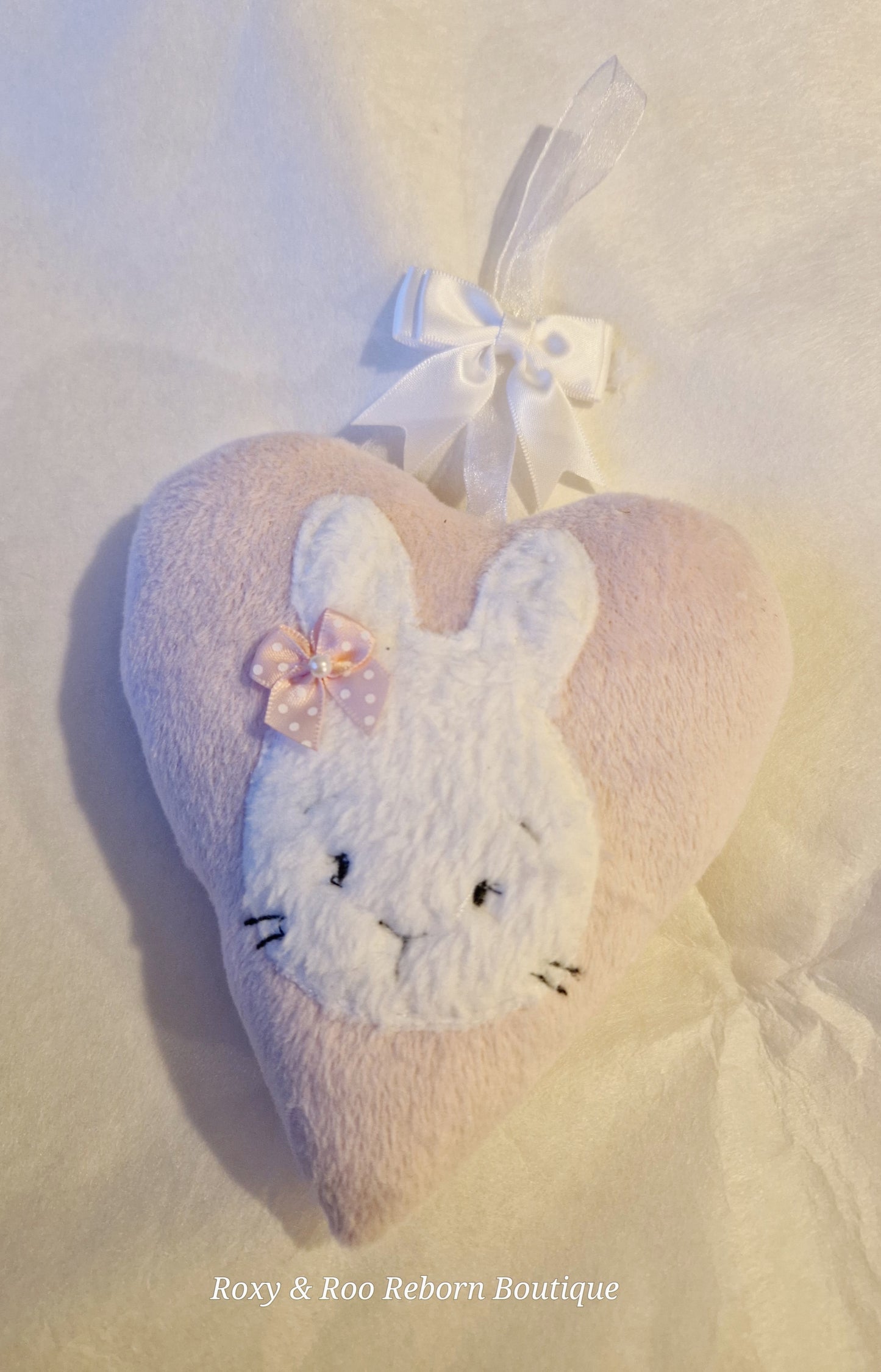 Plush Bunny hanging heart