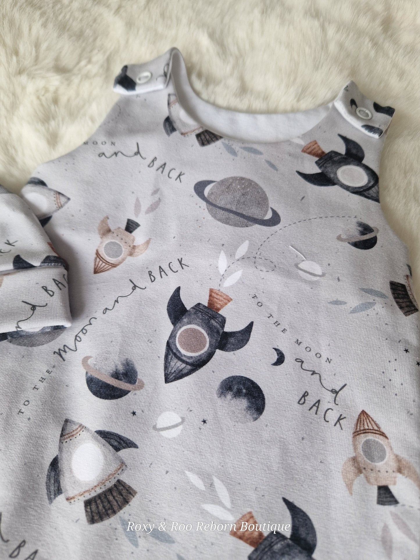 16-17 inch To the Moon  Hareem Romper and beanie