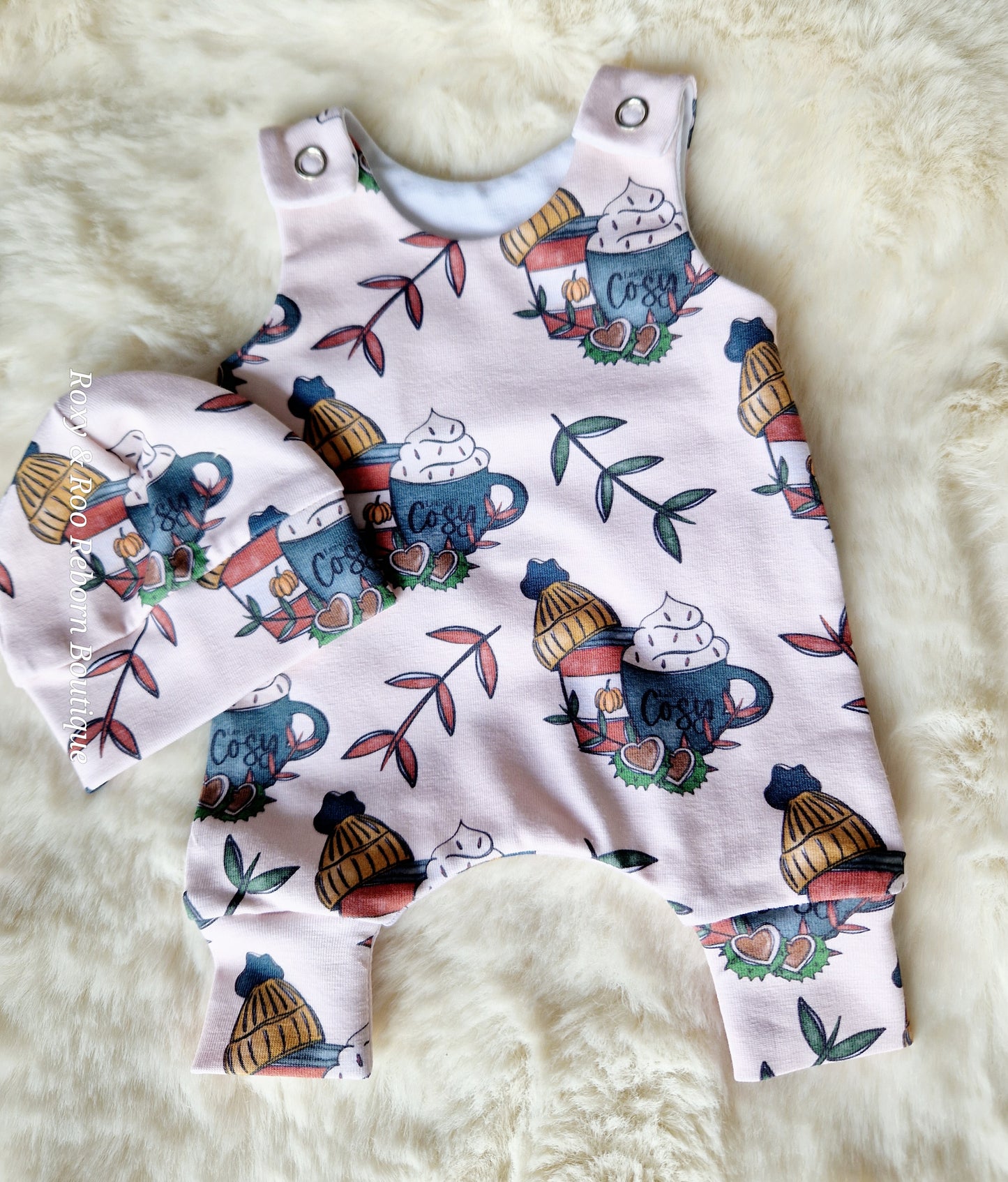 12-13inch hareem Romper & beanie