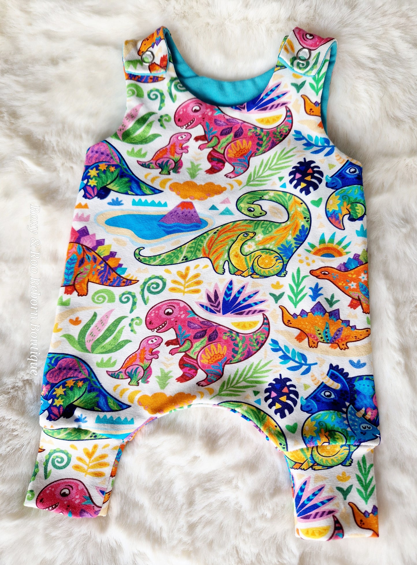 14-15inch floral dino Hareem Romper