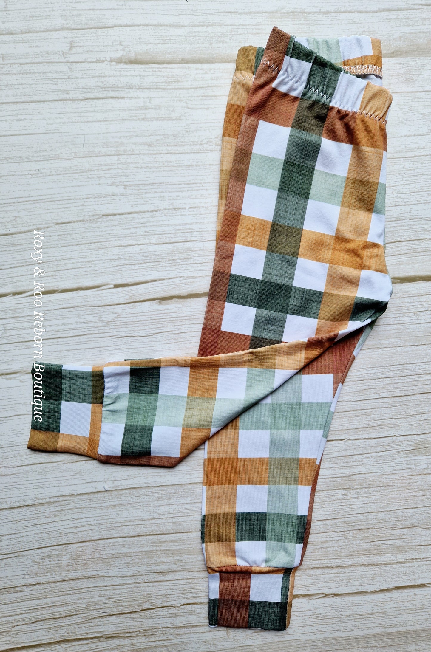 Chequered cuffed leggings