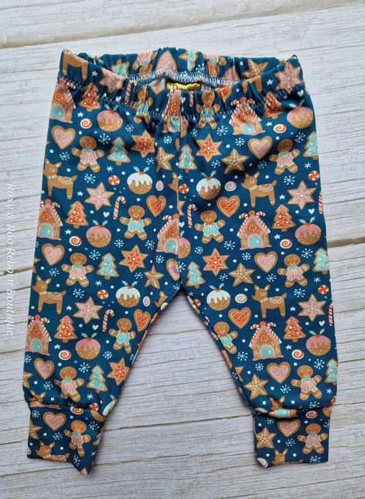 0-3 months gingerbread leggings