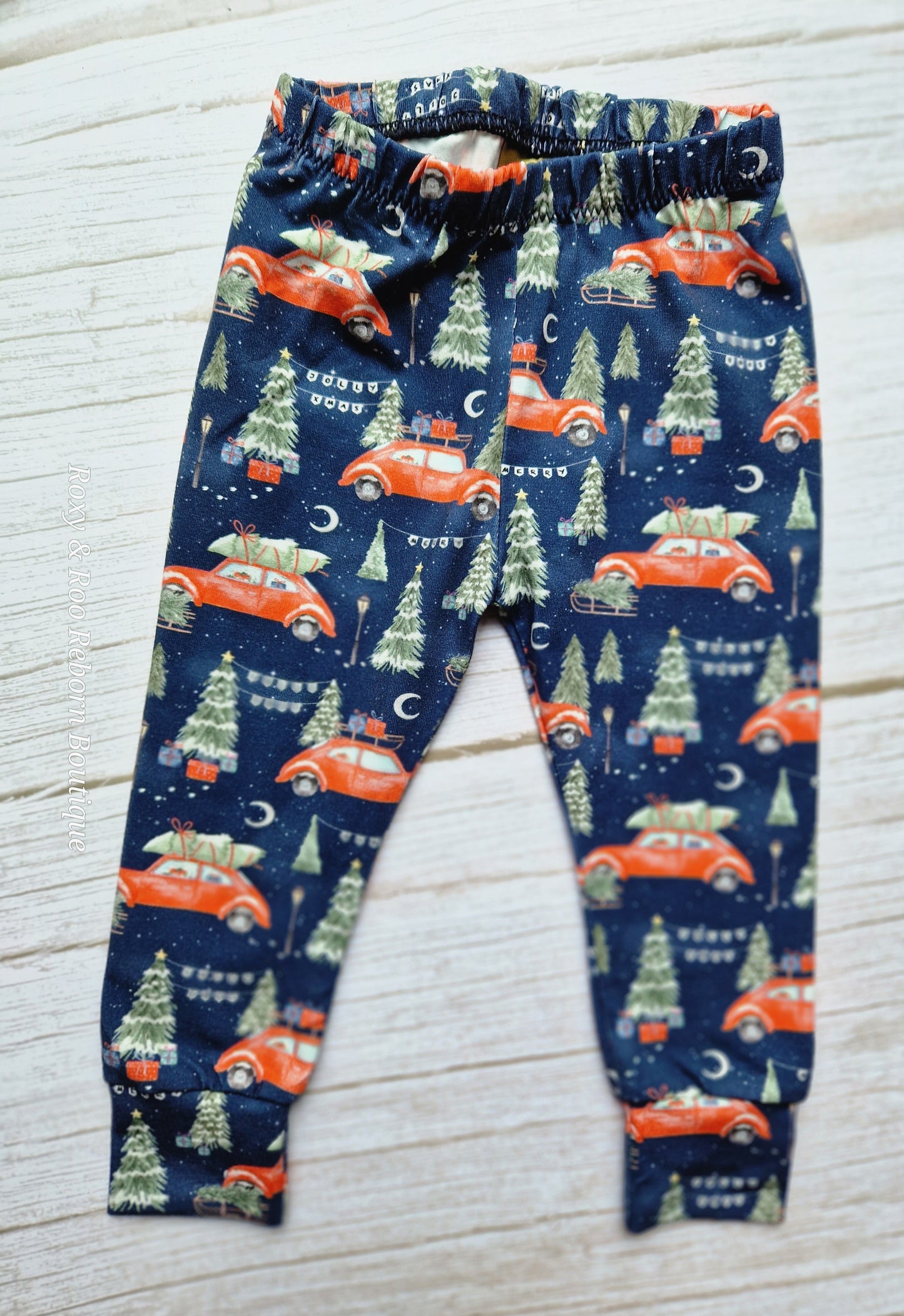 Christmas truck cuffed leggings 9-12mths