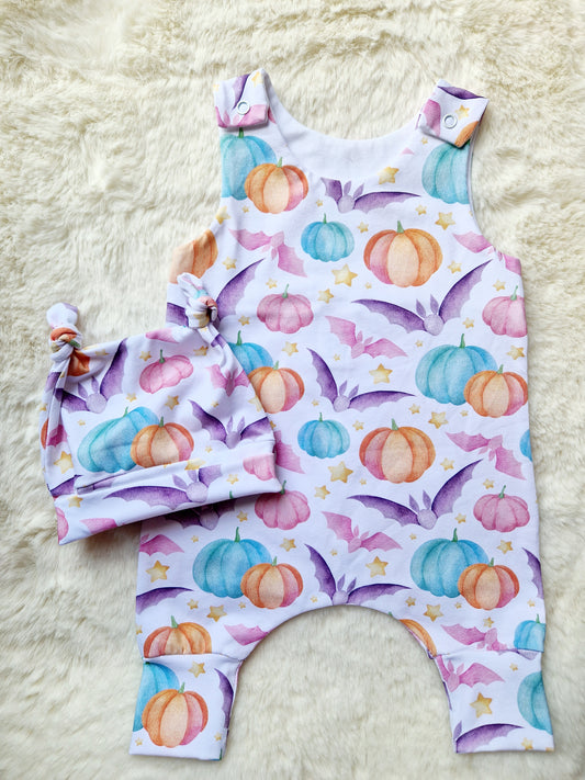 Newborn Hareem Romper & double knot Beanie