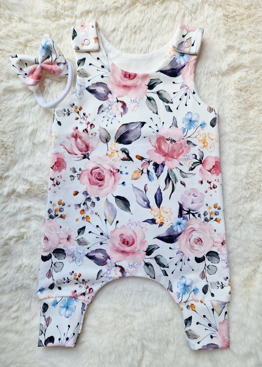 Newborn Hareem Romper & hairbow