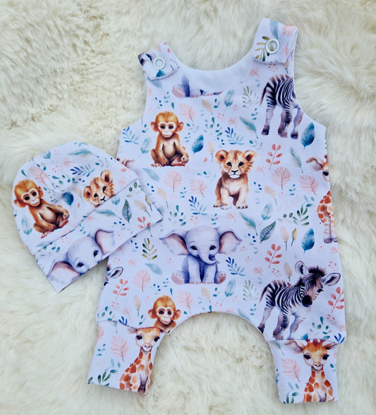 12-13inch hareem Romper & beanie