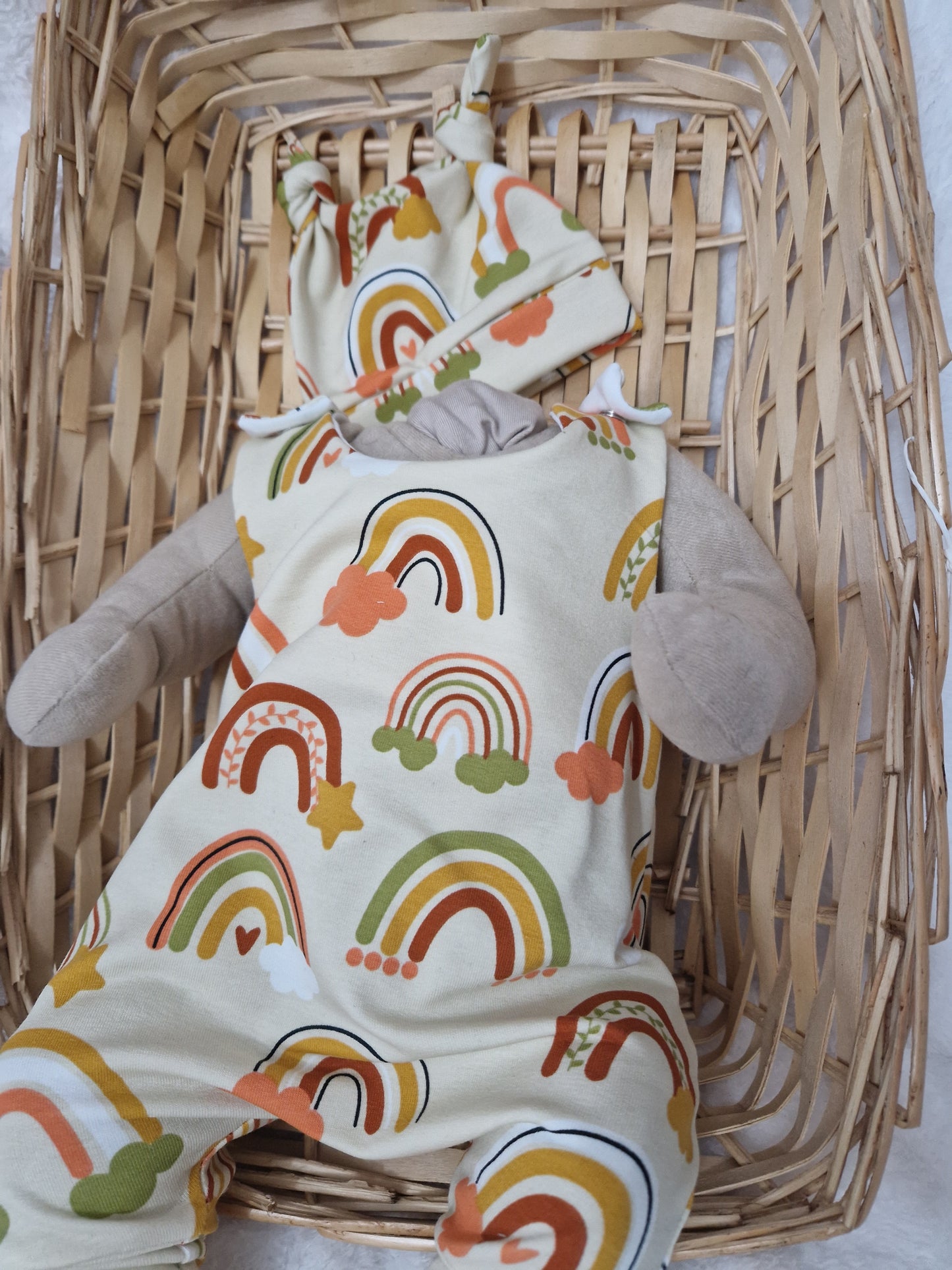 Preemie  Hareem Romper and double knotted hat