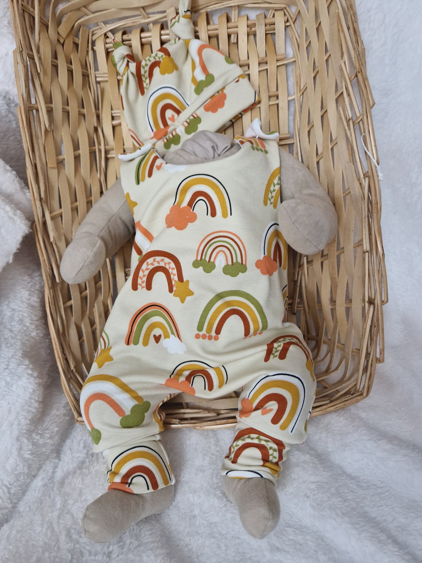 Preemie  Hareem Romper and double knotted hat