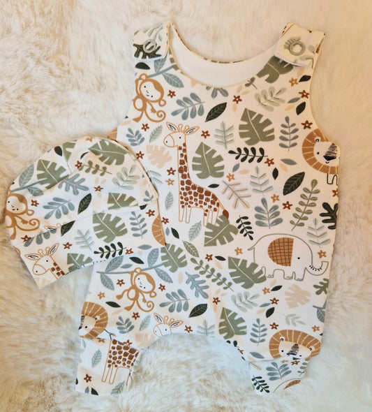 12-13inch hareem Romper & beanie