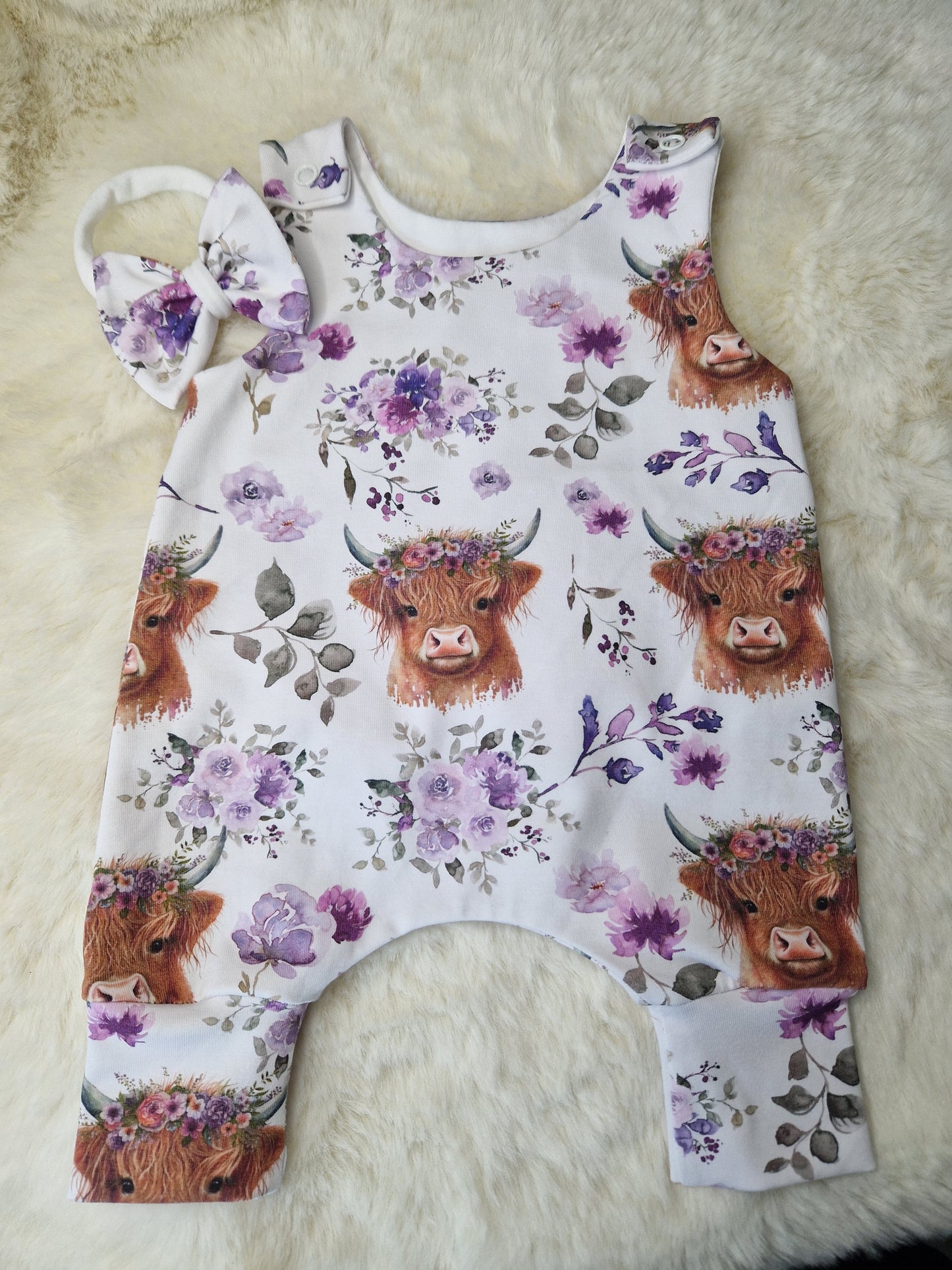 Newborn 20-21inch Coo Hareem Romper & hairbow