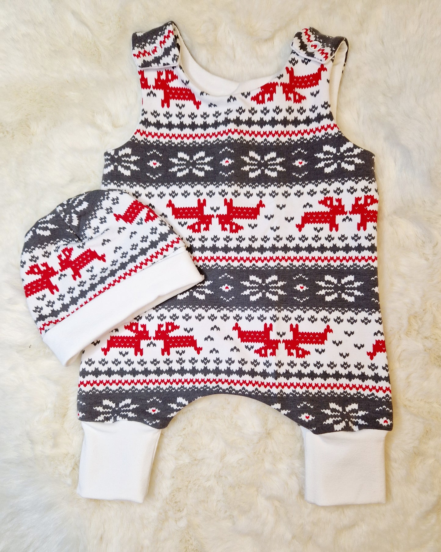 Preemie Scandi Hareem Romper and hat