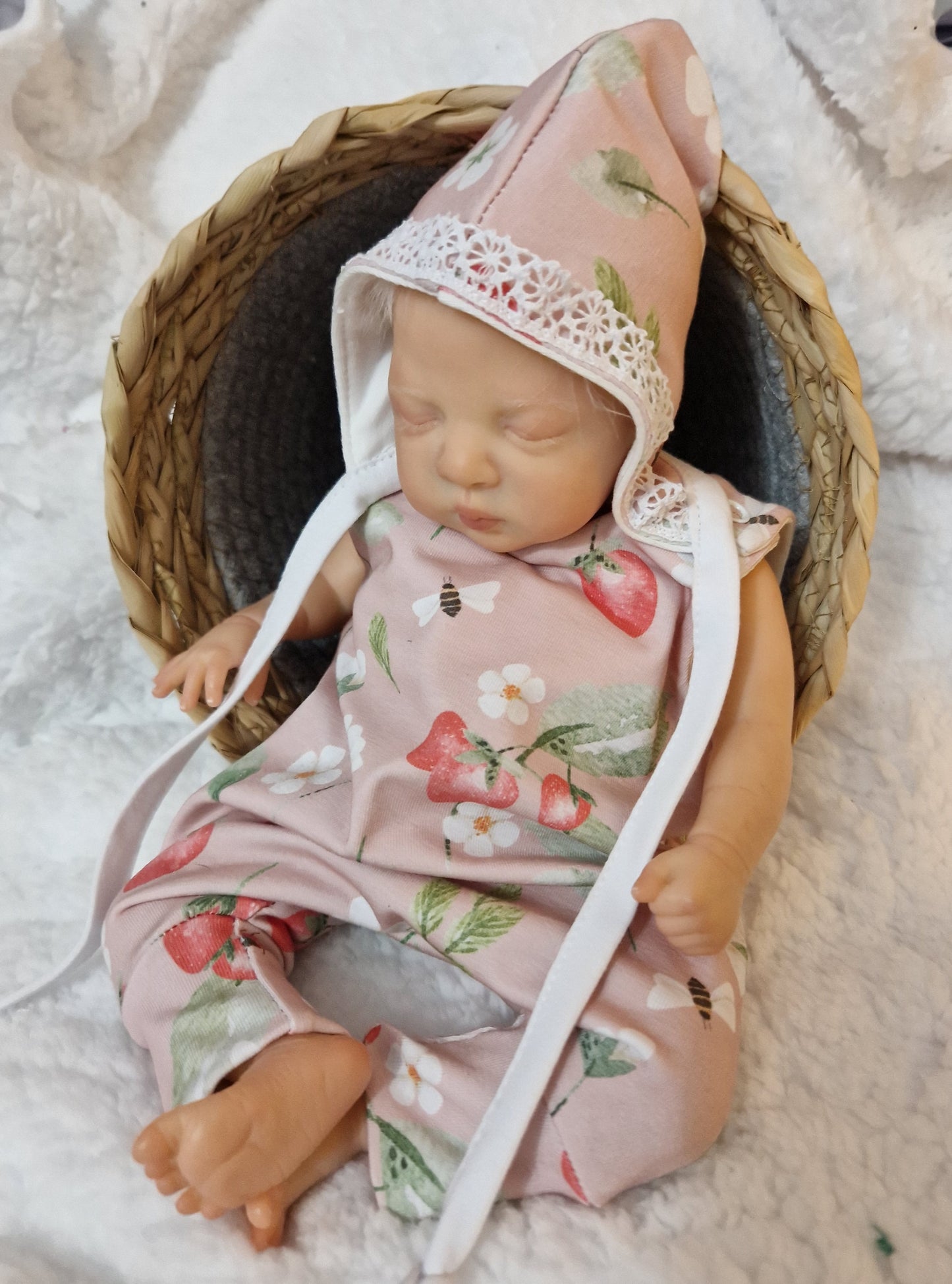 12-13inch hareem Romper & pixie bonnet set