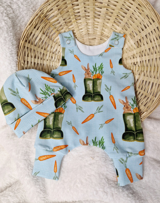 14-15inch Wellington Hareem Romper & hat