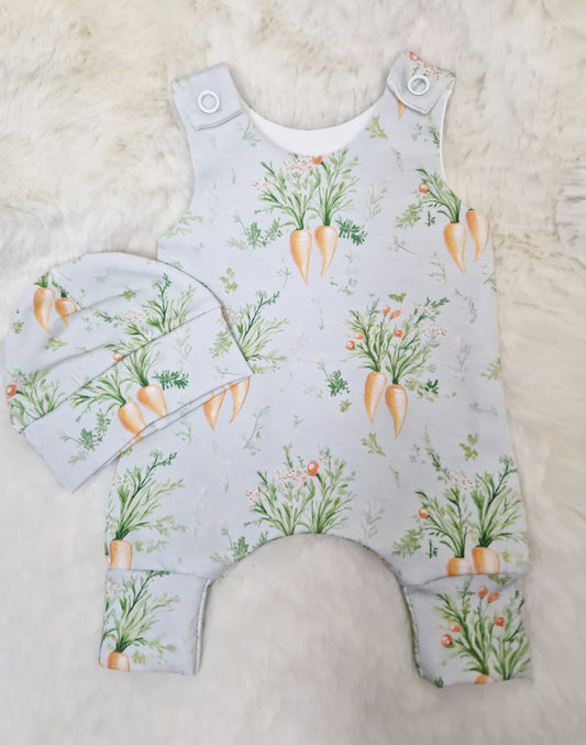 12-13inch hareem Romper & beanie