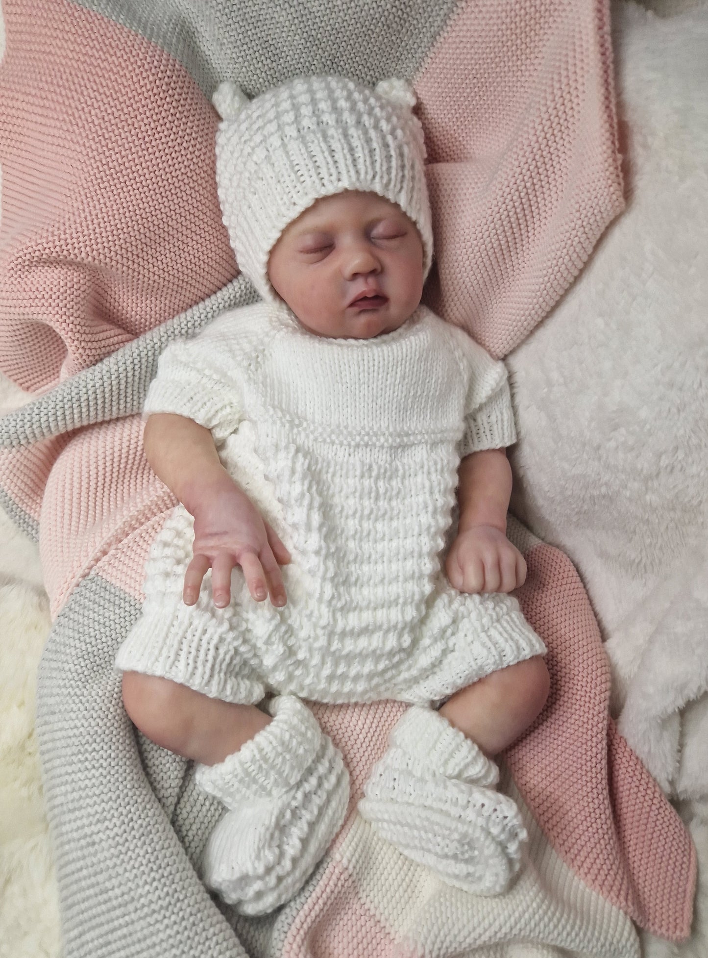 18inch Handknitted shortie romper set