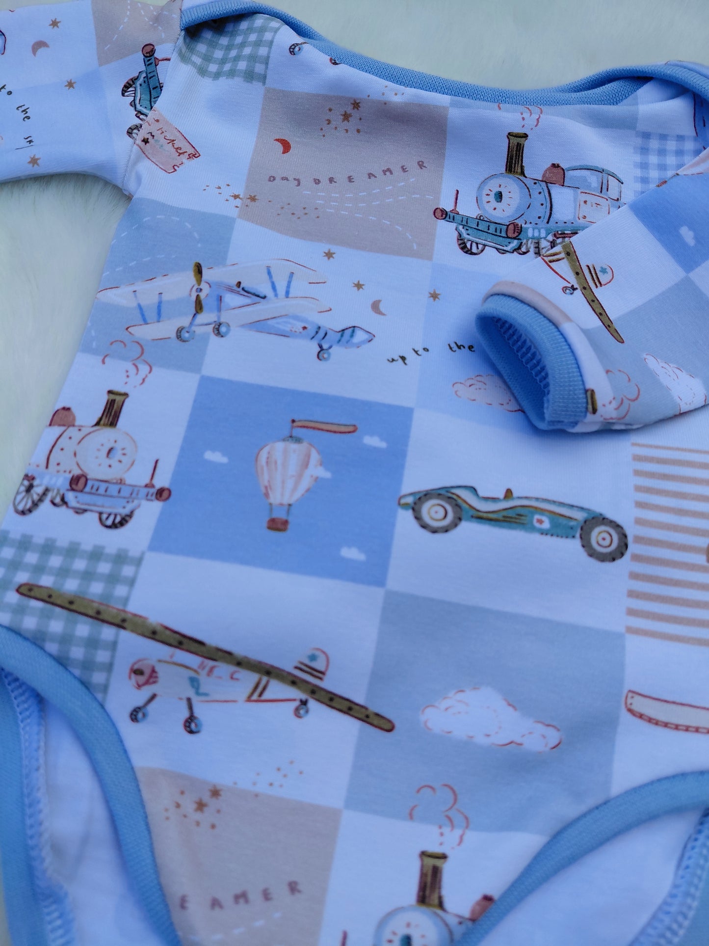 19-20inch Patchwork boy bodysuit
