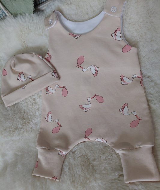 16-17 inch pink storks hareem Romper