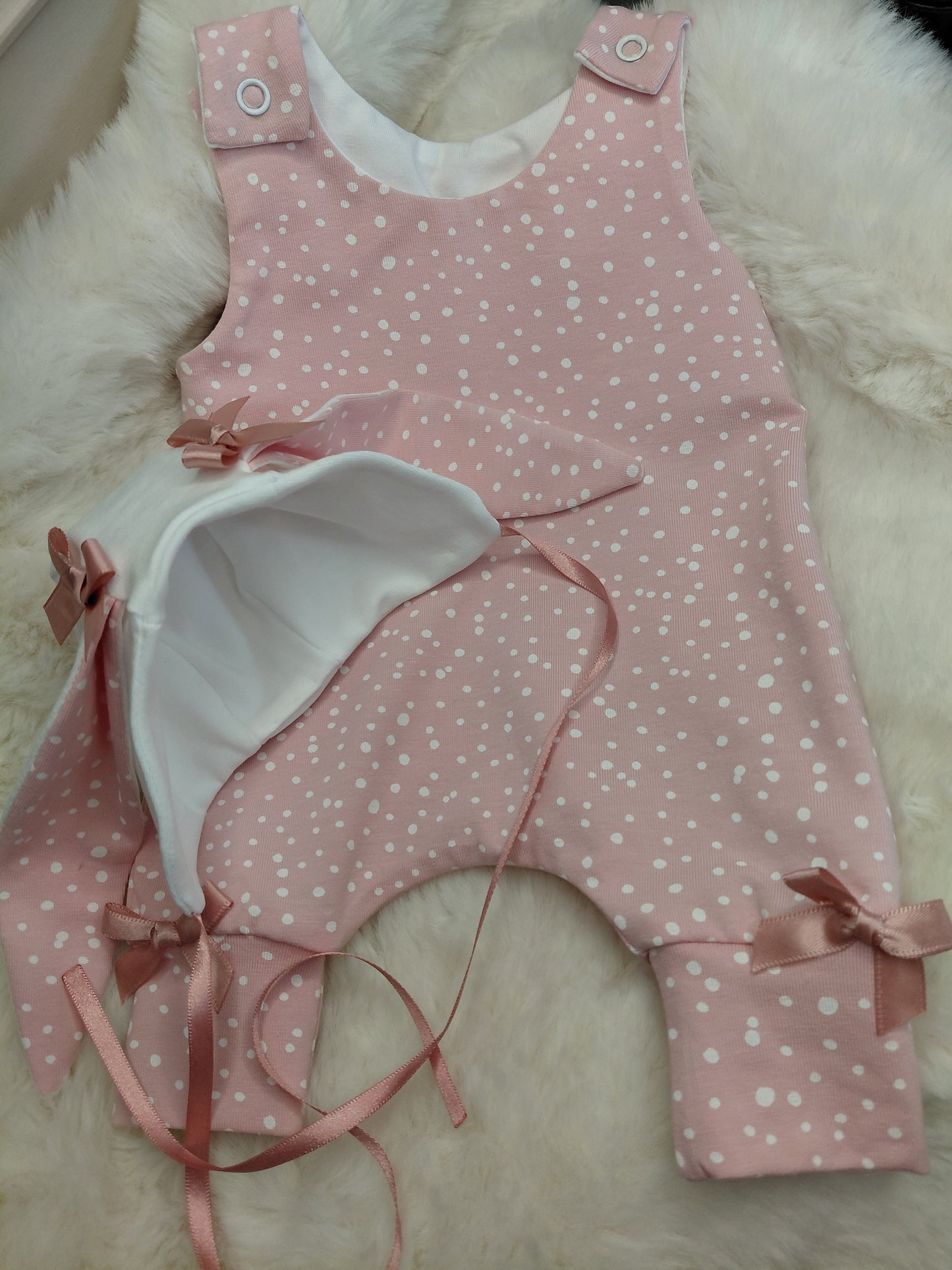 16-17 inch Bunny Hareem Romper & bonnet