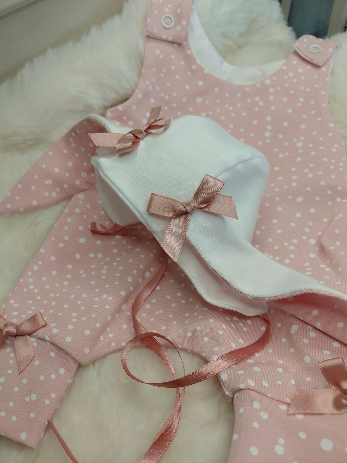 16-17 inch Bunny Hareem Romper & bonnet