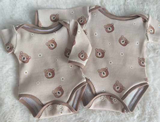 14-15 inch Bear & Daisies bodysuit