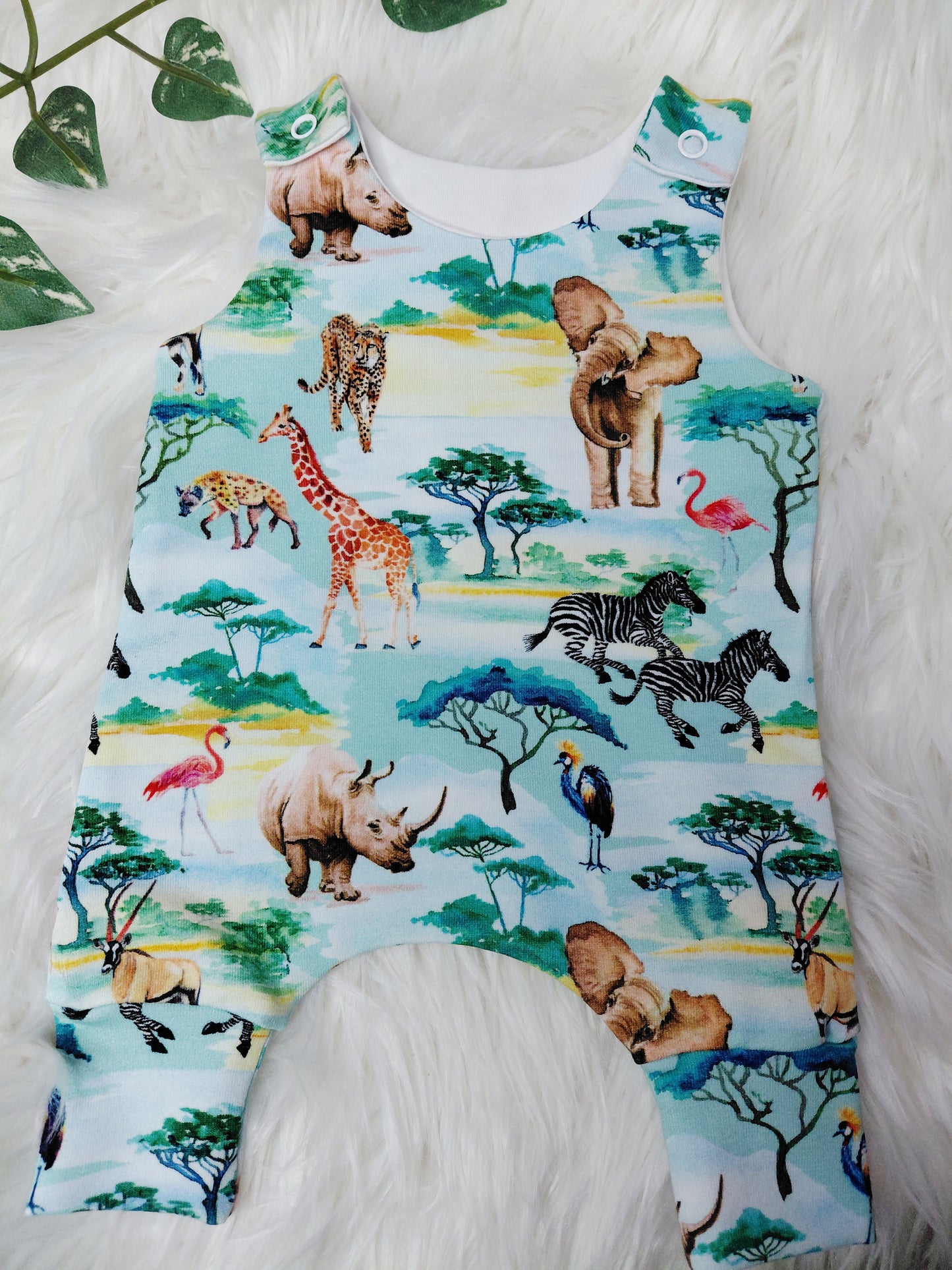 16-17 inch wildlife Hareem Romper & hat