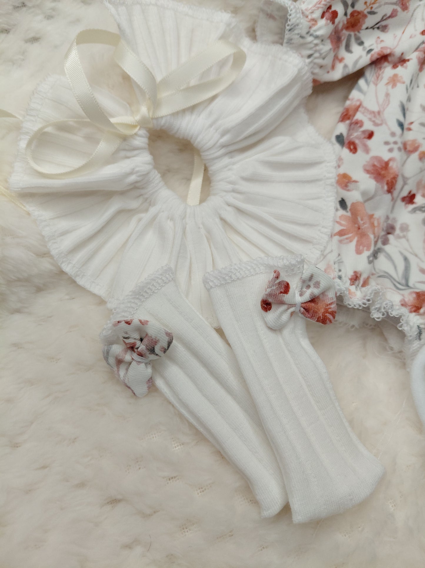 12-13 inch shortie Ruffle romper set