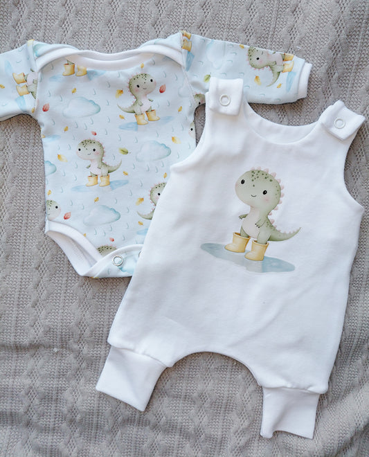 14-15inch dino romper and Bodysuit