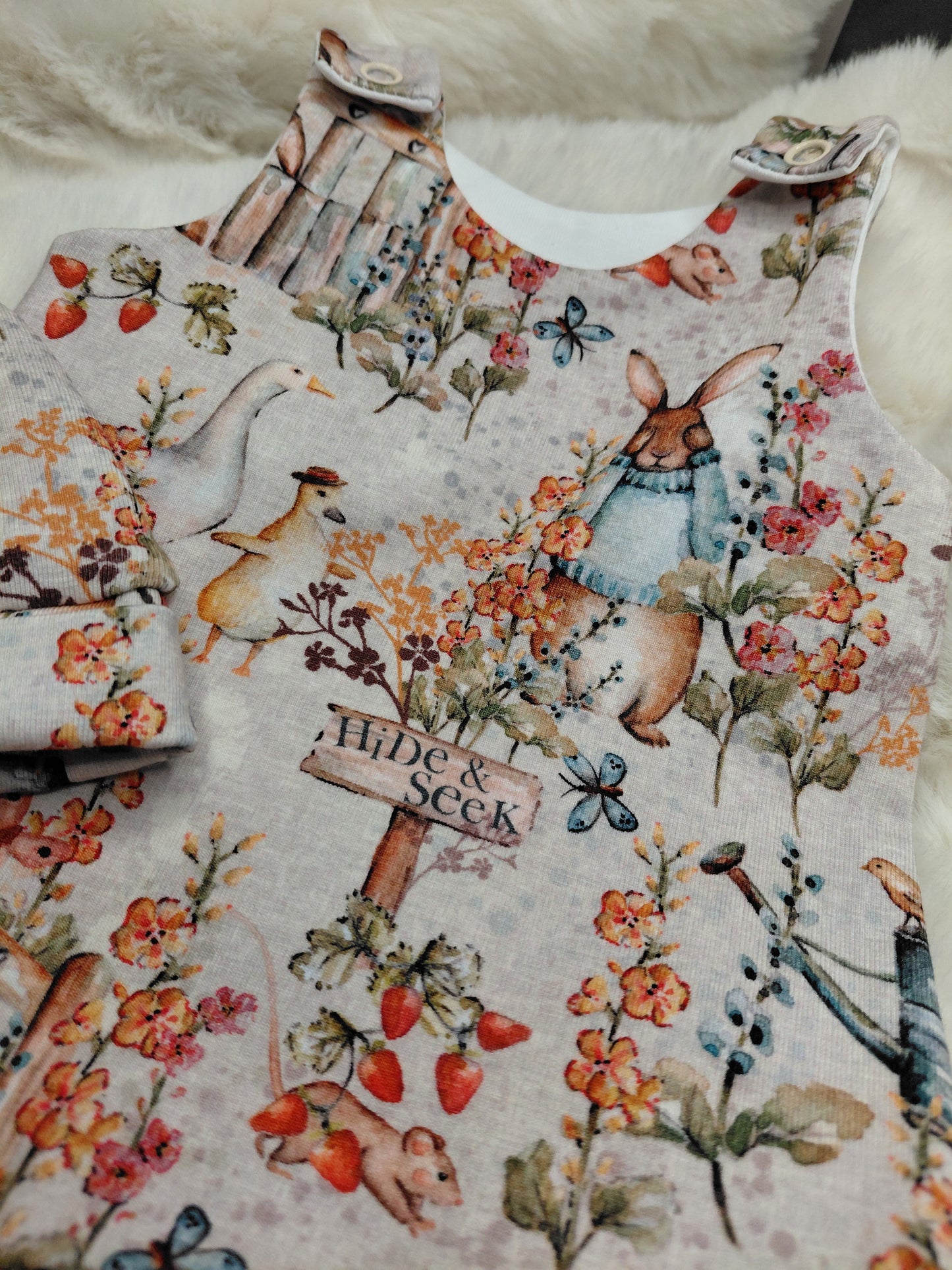 14-15inch Bunny garden Hareem Romper and beanie
