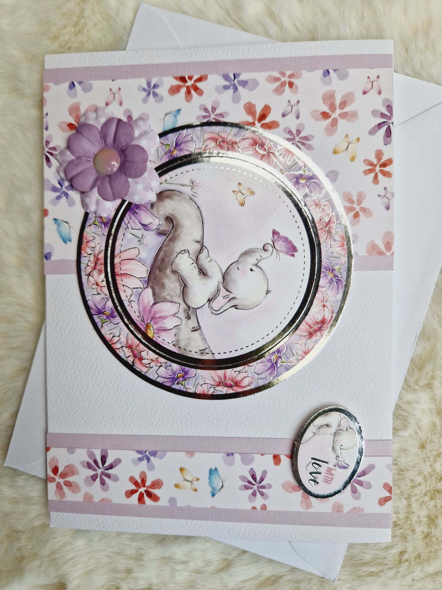 Baby elephant - handmade card