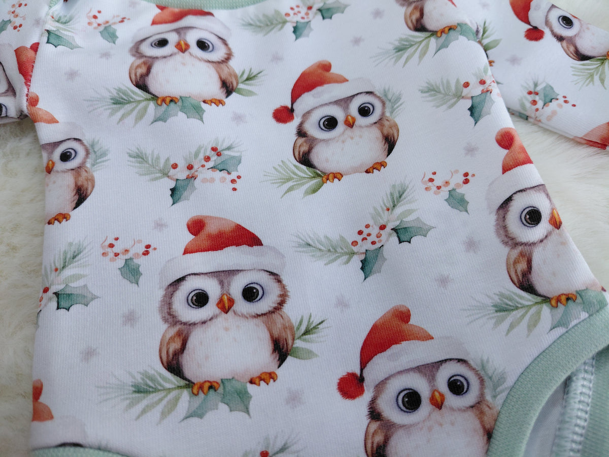 14-15 inch winter Owl  bodysuit