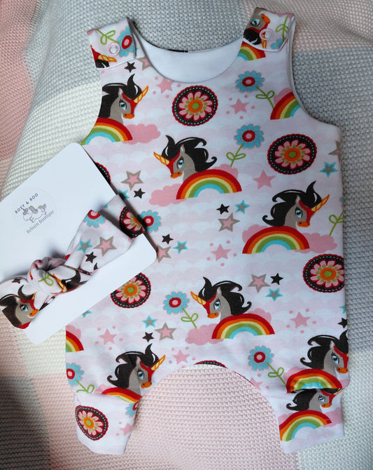 14-15inch Unicorn Hareem Romper and hairband